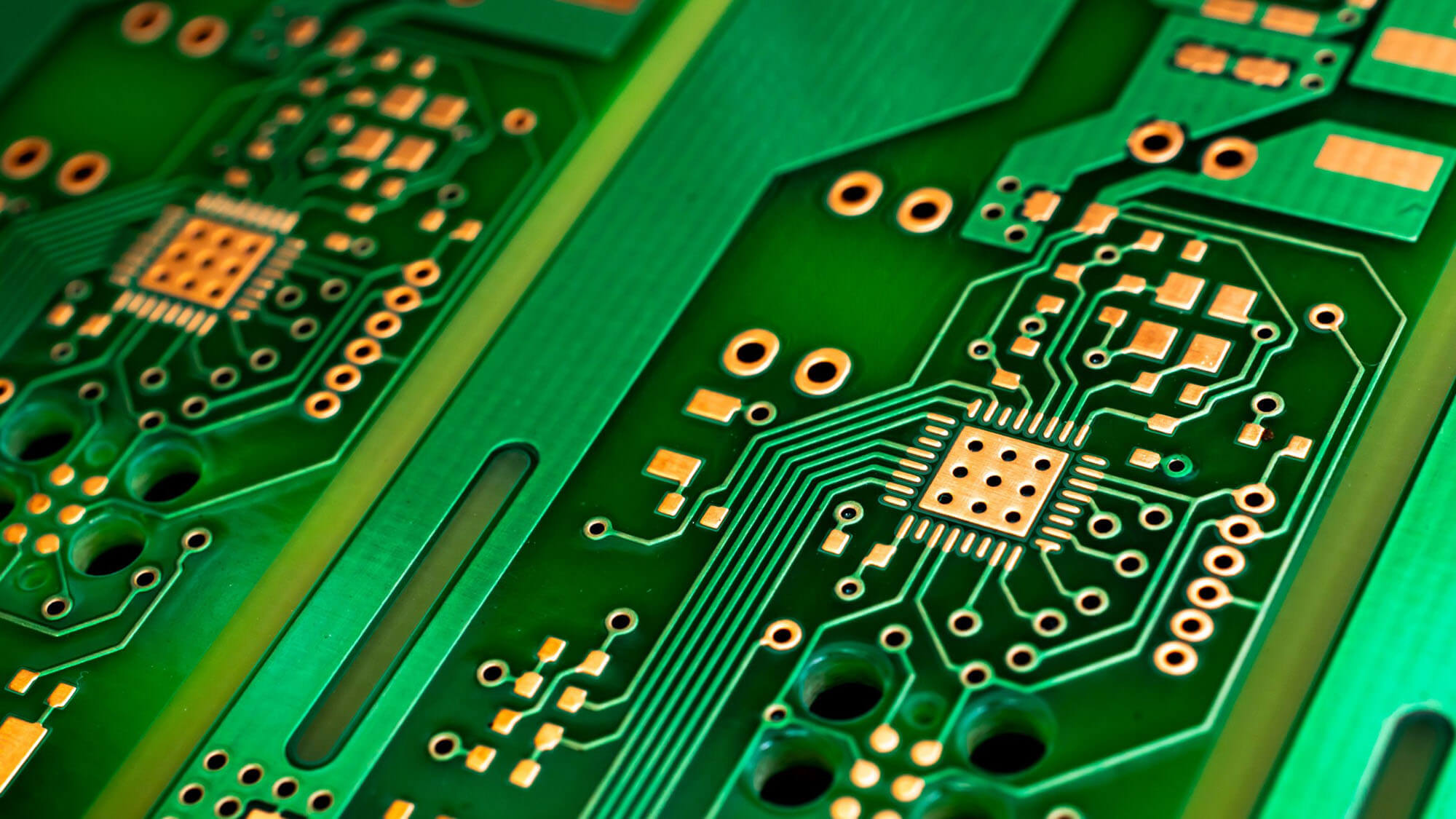 a printed circuit board in green