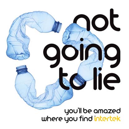 Compressed empty plastic water bottles