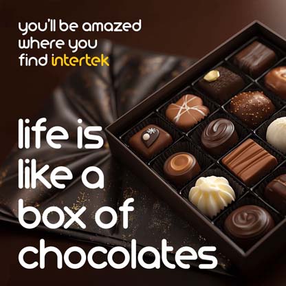 A box of decorative chocolate confections